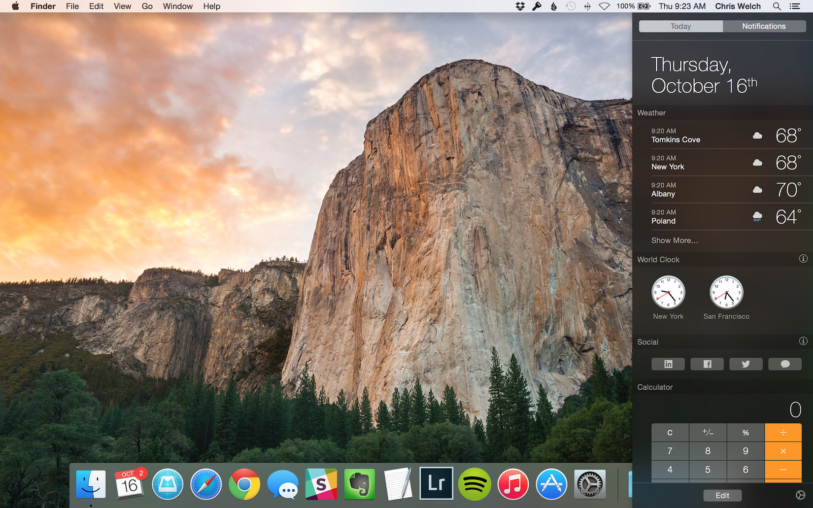 Mac OS X 10.10 Yosemite Today Desktop Feature (2014)